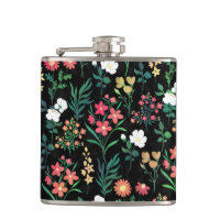 Pretty Watercolor Floral Black Botanical