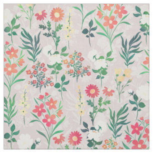Pretty Watercolor Floral Botanical Pattern Fabric