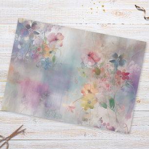 Pretty Watercolor Floral Botanical Pattern  Tissue Paper