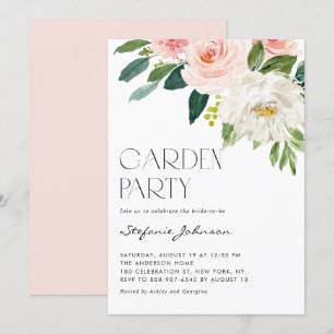 Pretty Watercolor Floral Bouquet Garden Party Invitation