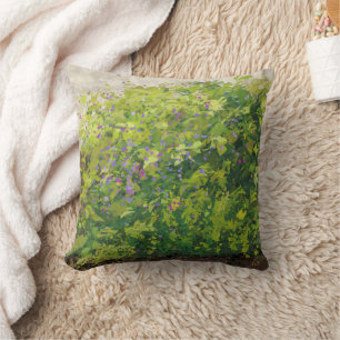 Pretty Watercolor Floral Bush Graphic Art Painting Throw Pillow