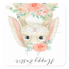 Pretty Watercolor Floral Easter Bunny
