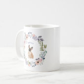 Pretty Watercolor Floral | French Bulldog Dog Coffee Mug (Front Left)