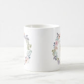 Pretty Watercolor Floral | Golden Retriever Dog Coffee Mug (Center)