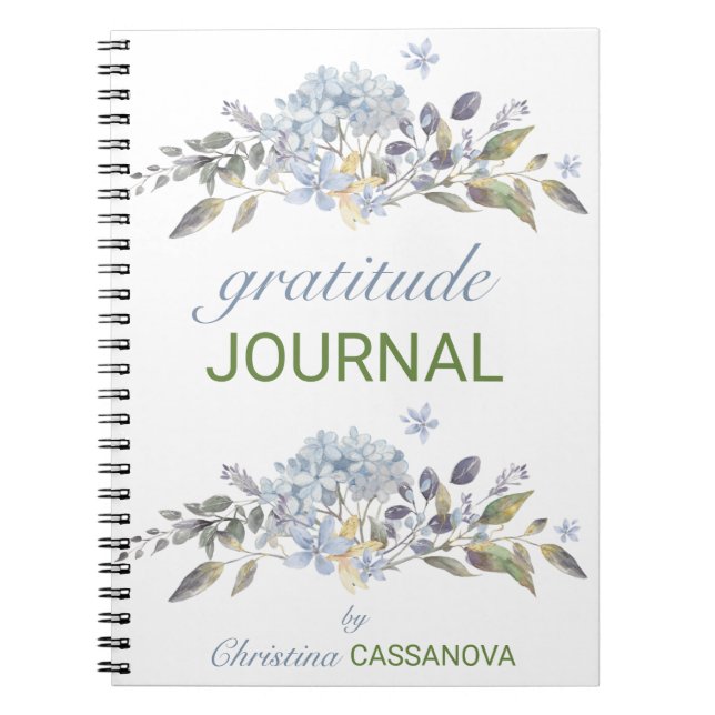 Pretty Watercolor Floral Gratitude Journal (Front)