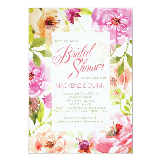 Pretty Watercolor Floral Invitation