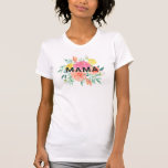 Pretty Watercolor Floral MAMA Mom T-Shirt<br><div class="desc">This stylish shirt features a colourful watercolor floral design,  with the word,  "MAMA" in muted black. Makes a great gift for a new mom,  Mother's Day,  a birthday,  Christmas,  or any other holiday or special occasion! You'll find coordinating shirts for babies and kids in our shop!</div>