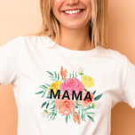 Pretty Watercolor Floral MAMA Mom T-Shirt<br><div class="desc">This stylish shirt features a colourful watercolor floral design,  with the word,  "MAMA" in muted black. Makes a great gift for a new mom,  Mother's Day,  a birthday,  Christmas,  or any other holiday or special occasion! You'll find coordinating shirts for babies and kids in our shop!</div>