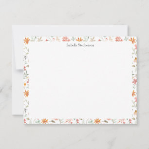 Pretty Watercolor Floral Pastel Personalized Card