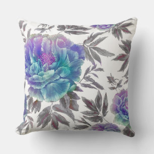 Pretty Watercolor Floral Reversible Pillow