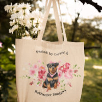 Pretty Watercolor Floral | Rottweiler Dog