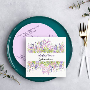 Pretty Watercolor Floral Wisteria Flowers Party Napkin