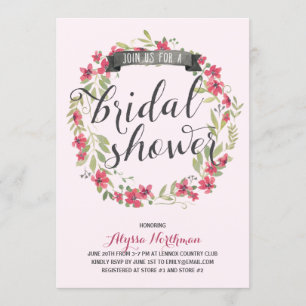 Pretty Watercolor Florals Bridal Shower Invitation