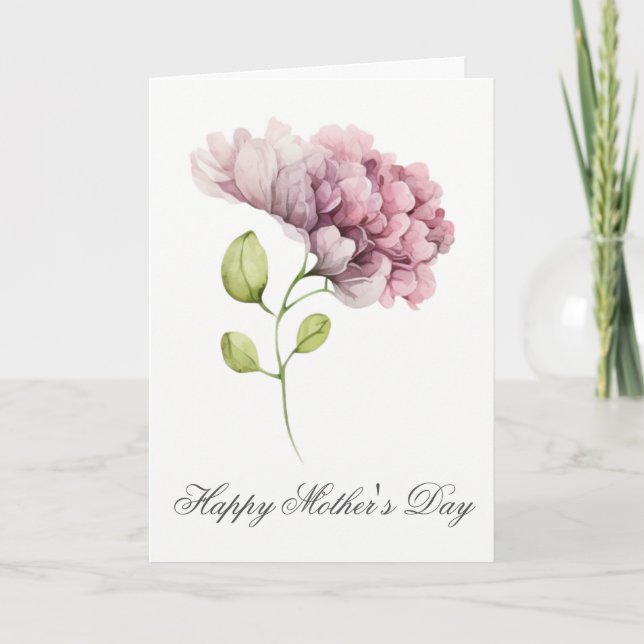 Pretty Watercolor Florals Mothers Day Card (Front)