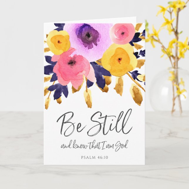 Pretty Watercolor Florals | Scripture Verse Card (Yellow Flower)