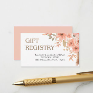 Pretty Watercolor Flowers Spring Gift Registry Enclosure Card