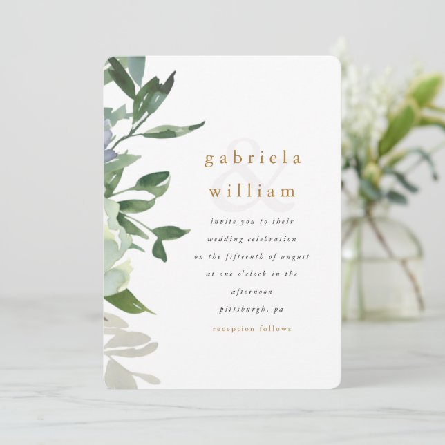 Pretty Watercolor Greenery and Floral Wedding (Standing Front)