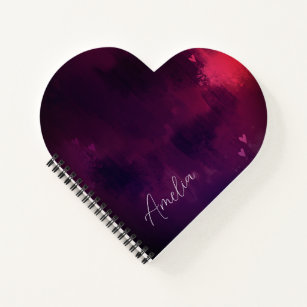 Pretty Watercolor Heart Personalized Notebook