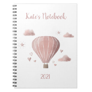 Pretty Watercolor Hot Air Balloon Notebook