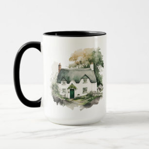 PRETTY WATERCOLOR IRISH COTTAGE MUG