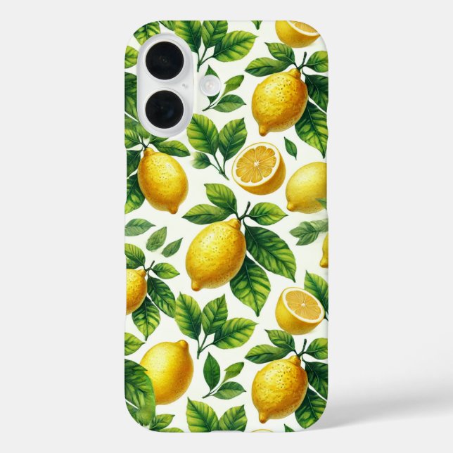Pretty Watercolor Lemons Citrus Pattern Case-Mate iPhone Case (Back)