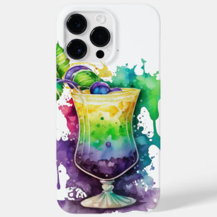 PRETTY WATERCOLOR MARDI GRAS BEVERAGES Case-Mate iPhone 14 PRO MAX CASE