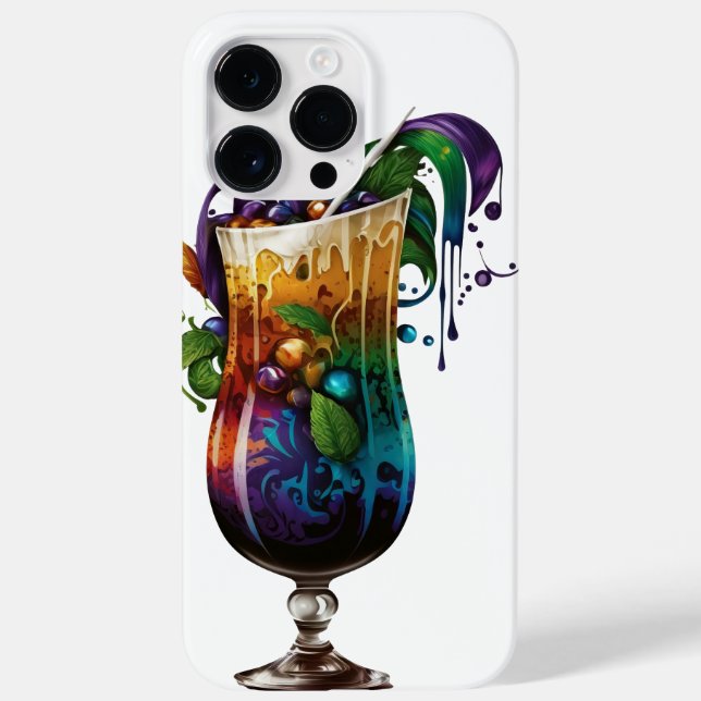 PRETTY WATERCOLOR MARDI GRAS BEVERAGES Case-Mate iPhone CASE (Back)