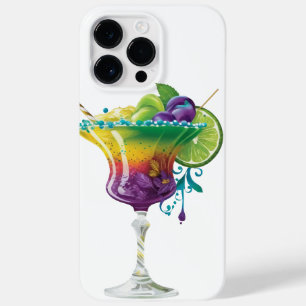 PRETTY WATERCOLOR MARDI GRAS BEVERAGES Case-Mate iPhone 14 PRO MAX CASE