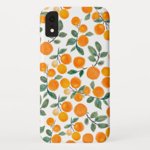 Pretty Watercolor Orange Citrus Botanical Pattern Case-Mate iPhone Case