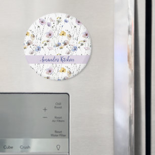 Pretty Watercolor Pansies Personalized Magnet