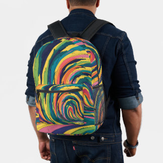 Pretty Watercolor pastel coloured rainbow  Printed Backpack