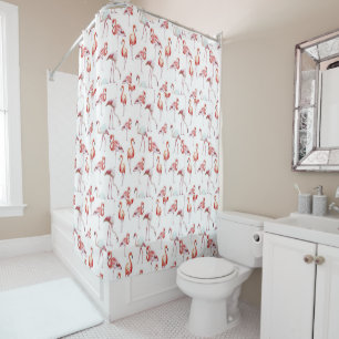 Pretty, Watercolor, Pink Flamingos