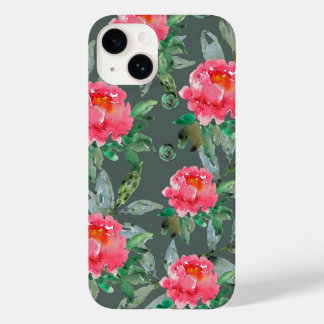 Pretty Watercolor Pink Peonies Floral Pattern  Case-Mate iPhone 14 Case