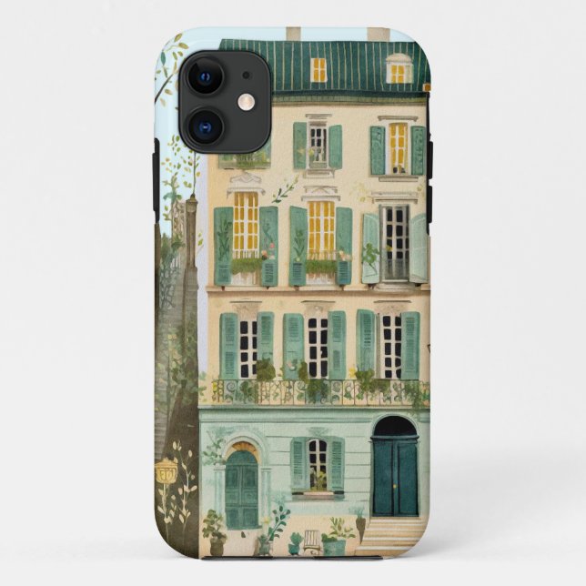 Pretty watercolor townhouse walkup architecture  Case-Mate iPhone case (Back)