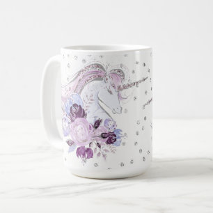 Pretty Watercolor Unicorn Duo Coffee Mug
