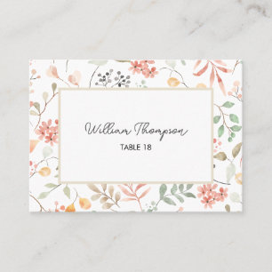 Pretty Watercolor Wildflower Baby Shower   Place Card