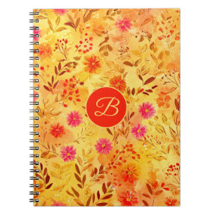 Pretty Watercolor Wildflowers Notebook