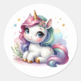 Pretty Watercolour Unicorn Stickers