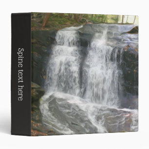 Pretty Waterfall Oil Photo Painting Personalized Binder