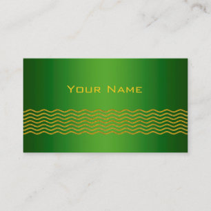 Pretty Waves gold + your backgr., text & ideas Business Card