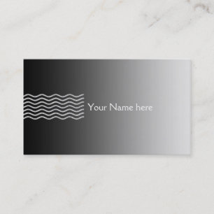 Pretty Waves silver + your backgr., text & ideas Business Card