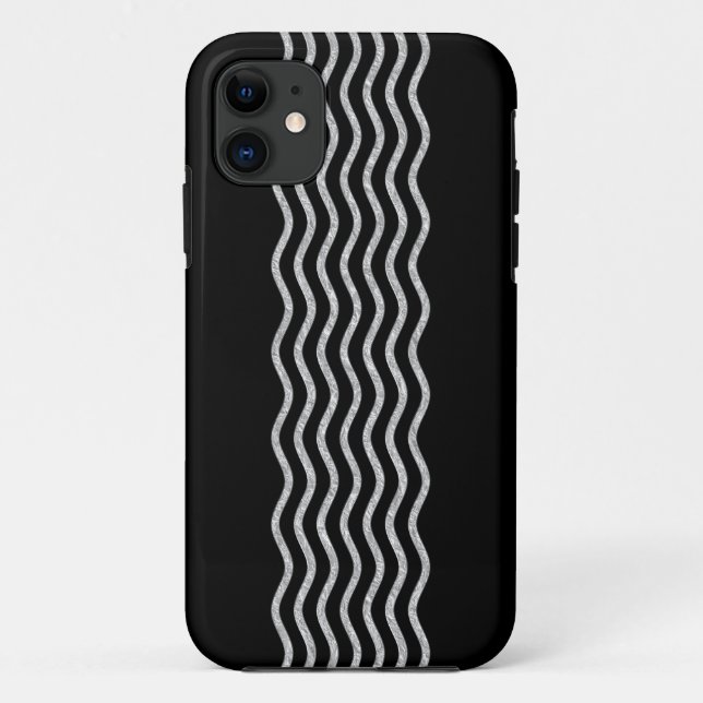 Pretty Waves silver + your backgr., text & ideas Case-Mate iPhone Case (Back)