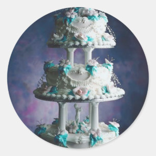 Pretty Wedding Cake Design Classic Round Sticker