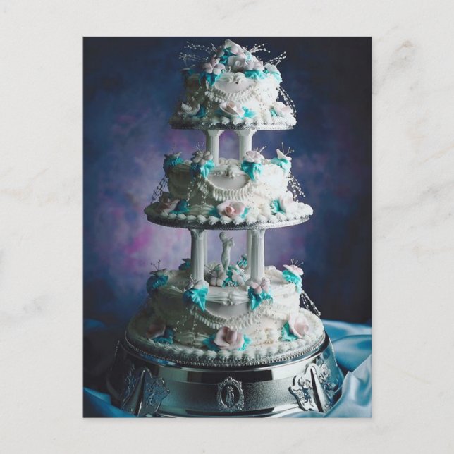 Pretty Wedding Cake Design Postcard (Front)