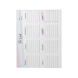 Pretty Weekly Planner & To-Do List Notepad