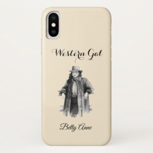 Pretty Western Lady Personalized Case-Mate iPhone Case
