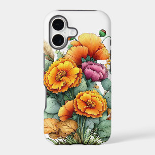 PRETTY WHIMSICAL ORANGE & PINK FALL FLOWERS