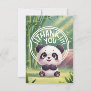 Pretty Whimsical Panda Thank You Card