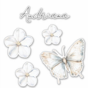 Pretty White Blue Butterfly Bridal Shower