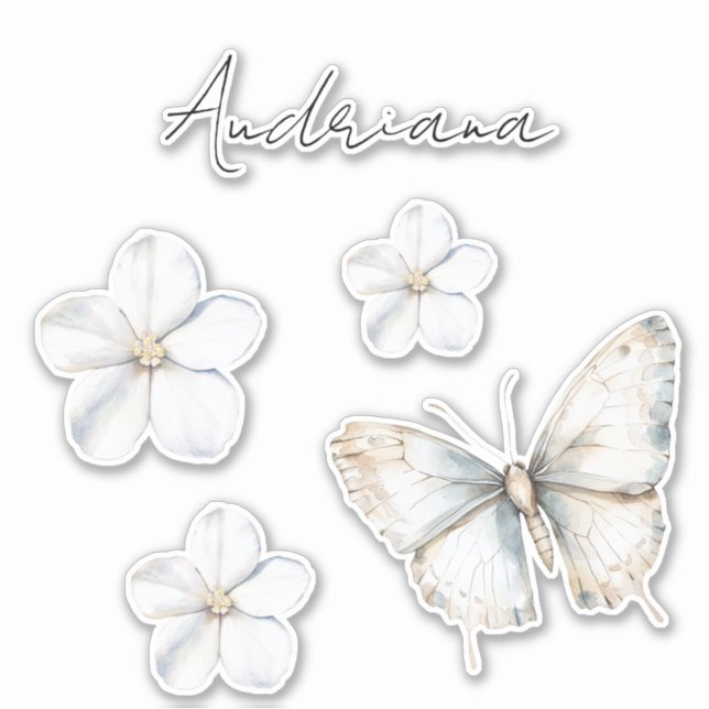 Pretty White Blue Butterfly Bridal Shower (Front)